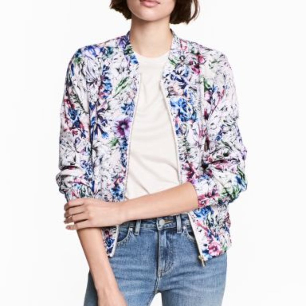 H&M | Floral Bomber Jacket